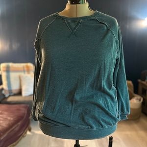 Torrid Teal Distressed Sweatshirt